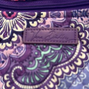 Vera Bradley Purple and Green Paisley duffle 14” deep, 22”x10.5”Measured empty.